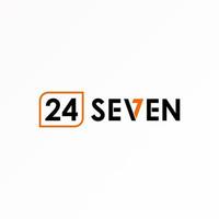 einfache Zahl 24 und Buchstabe sieben serifenlose Schrift schreiben Bild Grafik Symbol Logo Design abstraktes Konzept Vektor Stock. kann als Symbol für Initialen oder Wortmarken verwendet werden