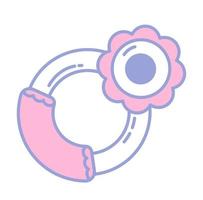 rosafarbenes Baby-Rasselspielzeug für Mädchen, Kleinkinder, Vektor