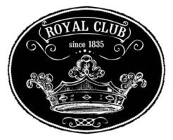 Royal Club Vintage-Tag oder Emblem mit Kreideeffekt vektor