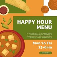 Happy-Hour-Menü, Website mit Online-Bestellung vektor