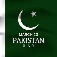 firande pakistan dag med grön vit flagga bakgrund. vektor illustration