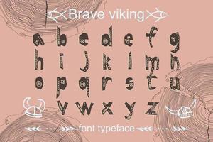 modern Färg alfabet i papper skära stil. typografi barn viking tema slogan eller affisch. scandinavian tema för bra design, barn affischer, t-shirt, font mönster vektor illustrationer