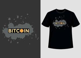 bitcoin crypto druckbare t-shirt-design-grafik-vektorvorlage vektor