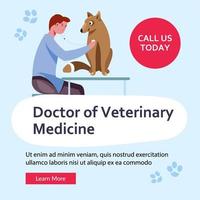 arzt der veterinärmedizin rufen sie uns noch heute an web vektor