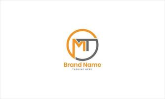 mt-Brief-Logo-Design mit Kreisform. tm-Logo-Design-Monogramm. mt Kreis vektor