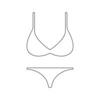 Badeanzüge oder Bikini-Symbol isoliert auf weißem Hintergrund vektor