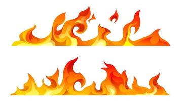 brinnande lågor, brand eller explosion ikoner vektor