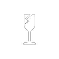 bruten dricka glas ikon vektor mall