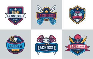 sport lacrosse logotyp samling vektor
