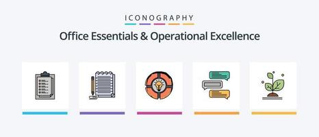 Office Essentials und Operational Excellence Line gefülltes 5 Icon Pack inklusive Grow. Programmierer. Kasten. Spieler. Hacker. kreatives Symboldesign vektor