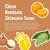 sauberer ungiftiger Hautpflegetoner, fruchtiger Inhaltsstoff vektor