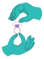 Wahl des Rings mit Diamant im Juweliergeschäftsvektor vektor