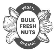 vegan och organisk nötter, naturlig vegetarian mat vektor