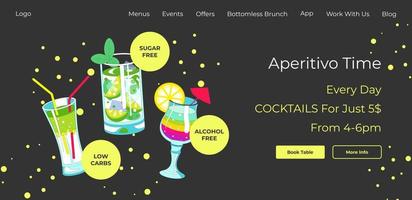 Aperitivo-Zeit, tägliche Cocktails zum Verkauf im Internet vektor