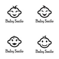 niedliche glückliche babygesichtslächeln-logoschablone vektor
