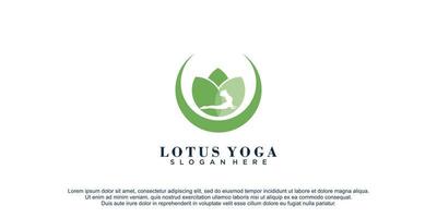 Yoga-Logo mit Lotus-Konzept-Design-Symbol-Vektor-Symbol-Illustration vektor