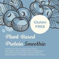 pflanzlicher protein-smoothie, glutenfreies banner vektor