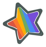 stjärna tecken med regnbåge, färgad symbol HBTQ vektor