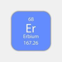 Erbium-Symbol. chemisches Element des Periodensystems. Vektor-Illustration. vektor