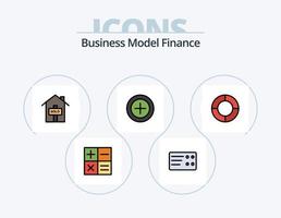 Finanzlinie gefüllt Icon Pack 5 Icon Design. . Prozent. . Film vektor