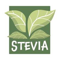 stevia sötningsmedel, ersättning av socker märka logotyp vektor