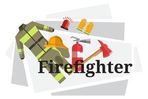 brandman nödsituation service för sätta ut brand vektor