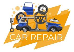 bil reparera och underhåll fixering service för bil vektor