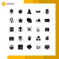 Stock Vector Icon Pack mit 25 Linienzeichen und Symbolen für die Konstruktion von Questzielen SEO-Geschwindigkeit editierbare Vektordesign-Elemente