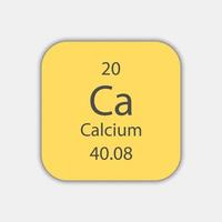 kalciumsymbol. kemiskt element i det periodiska systemet. vektor illustration.