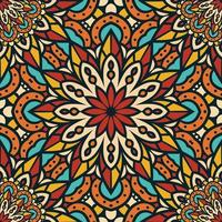 bunte Retro-Mandala nahtlose Muster vektor