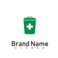 Recycling-Behälter Junk-Logo-Design-Symbol vektor