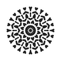 Mandala-Design dekoratives Muster Dekorationsschneeflocke auf schwarzem Blumenmusterdesign vektor