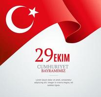 realistischer 3d-detaillierter türkei-flaggenfahnenhintergrund. Vektor
