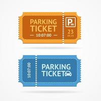 ganzes Parkticket-Icon-Set in Farbe. Vektor