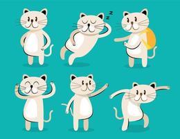 söt katt tecknad serie samling vektor illustration