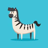 Zebra-Cartoon-Charakter-Vektor-Illustration vektor