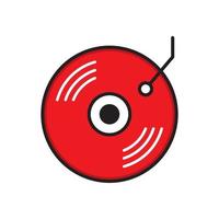 Vinyl-Schallplatten-Icon-Vektor-Design-Vorlagen vektor