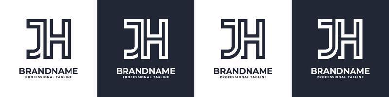brev J H eller hj global teknologi monogram logotyp, lämplig för några företag med J H eller hj initialer. vektor