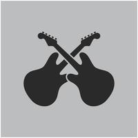 Gitarre Illustration Logo Design Vektor und Symbol