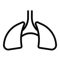 mänsklig lungor ikon linje isolerat på vit bakgrund. svart platt tunn ikon på modern översikt stil. linjär symbol och redigerbar stroke. enkel och pixel perfekt stroke vektor illustration