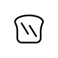 skiva bröd ikon linje isolerat på vit bakgrund. svart platt tunn ikon på modern översikt stil. linjär symbol och redigerbar stroke. enkel och pixel perfekt stroke vektor illustration