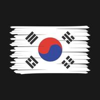 Südkorea-Flaggenpinseldesign-Vektorillustration vektor