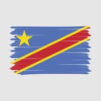 Flaggenbürste der Republik Kongo vektor