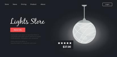 Lampengeschäft, Online-Shop, der Lampen im Internet verkauft vektor