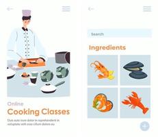 matlagning klasser, kock framställning mat för studenter vektor