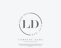 initiales ld feminines logo schönheitsmonogramm und elegantes logodesign, handschriftlogo der ersten unterschrift, hochzeit, mode, blumen und botanik mit kreativer vorlage vektor