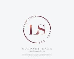 Initial ls feminines Logo Schönheitsmonogramm und elegantes Logo-Design, Handschrift-Logo der Erstunterschrift, Hochzeit, Mode, Blumen und Pflanzen mit kreativer Vorlage vektor