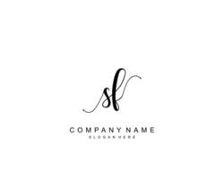 anfängliches sf-schönheitsmonogramm und elegantes logo-design, handschriftliches logo der ersten unterschrift, hochzeit, mode, blumen und botanik mit kreativer vorlage. vektor