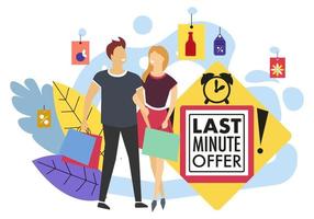 Last-Minute-Angebot, Promotion und Verkauf im Shop vektor