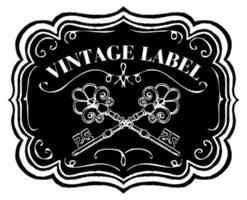 vintage label mit alten antiken schlüsseln, retro-stil vektor